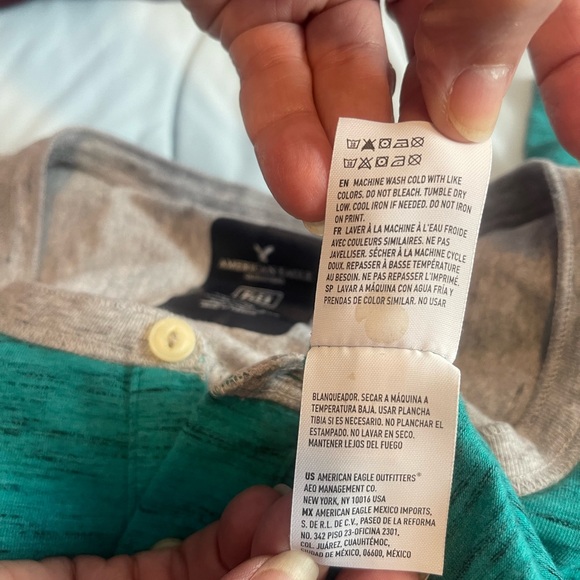 Like New American Eagle Flex Shirt Classic Fit Aqua Gray Men’s XXL - Picture 5 of 5